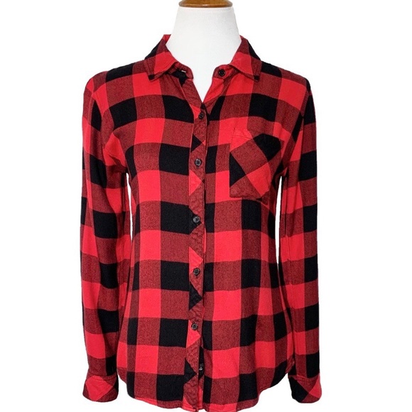 SOLD-Rails Red Buffalo Plaid Check Print Flannel - Picture 2 of 12